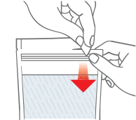 袋の開け方のコツ手順イラスト