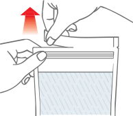 袋の開け方のコツ手順イラスト